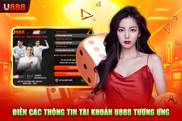 Điền các thông tin tài khoản U888 tương ứng